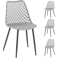 Royal Catering Moderns plastmasas krēsls ar ažūra atzveltni, 4 gab.pelēks 10012383
