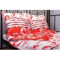 Satīna gultas veļa 160X200 austrumu sarkani balti ķiršu ziedi Pierre Cardin 1520138