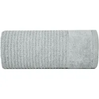 Towel Glory 2 50X90 tērauds ar velūra apmali un sudraba diegu 500G/M2 frotē audums 382786