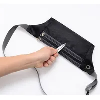 Ultimate skriešanas josta ar austiņu izeju melna Tripple Zip Belt Bag Black With Grey