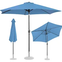 Uniprodo Dārza lietussargs apaļš, liels noliecams ar kloķa diametru. 300 cm zils 10250559