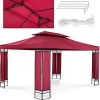 Uniprodo Dārza paviljona lapene saliekamā telts 3 x 4 2,6 m sarkanvīns 10250046