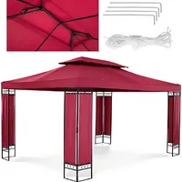 Uniprodo Dārza paviljona lapene saliekamā telts 3 x 4 2,6 m sarkanvīns 10250046