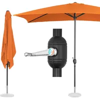 Uniprodo Taisnstūra formas lietussargs ar kloķi 200 x 300 cm oranžs 10250567