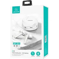 Usams Słuchawki Bluetooth 5.0 Tws Sd series bezprzewodowe biały white Bhusd01