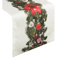 Ziemassvētku galdauta galda celiņš 40X140 Carol balts dekors 1170684