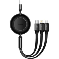 Baseus Bright Mirror 3, Usb 3-In-1 cable for micro  Usb-C Lightning 66W 2A 1.1M Black Camj010101