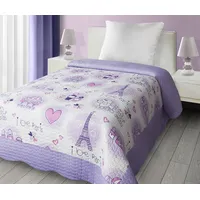 Bērnu gultas pārklājs 170X210 Glamour Hearts krēmīgi violets 1160468