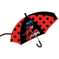 Bērnu lietussargs Miraculous Ladybug and Cat Noir 5229 sarkans melns automātiskais 5200049