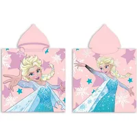 Bērnu pončo 50X100 Frozen Elsa rozā 8251 bērnu dvielis ar kapuci meitenei Elzai 1520815