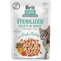Brit Care Cat Sterilized Tender Turkey Pouch - wet cat food 85 g Art1113768