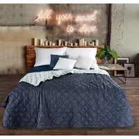 Dekoratīvais gultas pārklājs 220X240 Lelly tumši zils ar bārkstīm 1170769