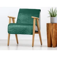 Dekoratīvais krēsla pārvalks 70X160 Luiz zaļš tumšs samta divpusēja ģeometrija 371289