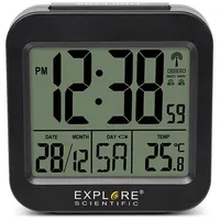 Explore Scientific Rc Alarm Clock, black Art1064066