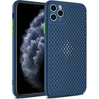 Fusion Breathe Case Silikona Aizsargapvalks Priekš Apple iPhone 12 Pro Max Zils Fsn-Br-Bc-Iph12Pm-Bl