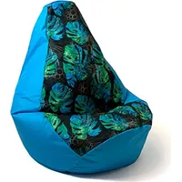 Go Gift Sako bag pouffe Pear print blue-monstera L 105 x 80 cm Art1206093