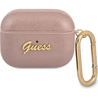 Guess Guapsasmp Airpods Pro cover pink Saffiano Script Metal Collection Gue001438