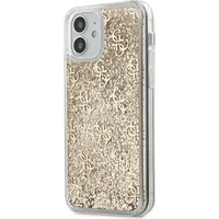 Guess Guhcp12Slg4Gslg 4G Liquid Glitter Izturīgs Aizsargapvalks Apple iPhone 12 Mini Caurspīdīgs