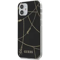 Guess Guhcp12Spcuchbk iPhone 12 mini 5,4 czarny black hardcase Gold Chain Collection