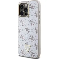 Guess Pu Leather 4G Triangle Metal Logo Case for iPhone 15 Pro Max White Guhcp15Xpg4Gph