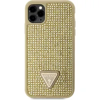Guess Rhinestones Triangle Metal Logo Case for iPhone 11 Pro Gold Guhcn58Hdgtpd