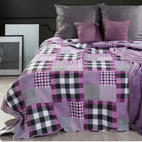 Hayley rozā rūtains raibs gultas pārklājs 220X240 1161125