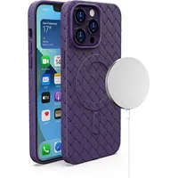 Hurtel Pīts futrālis iPhone 14 Pro ar Magsafe Woven Case, violets 9145576281215