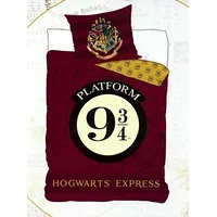 Jauniešu gultas veļa 140X200 Harry Potter Hogwarts Express 9 3/4 bordo, abpusēja 710-299