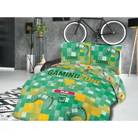 Kokvilnas gultas veļa 160X200 spēļu zona zaļi pikseļi 61504/1 Panelove 4 2331492