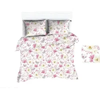 Kokvilnas gultasveļa 160X200 1674E balti brīnišķīgi pļavas rozā tauriņi 1071N 1945913