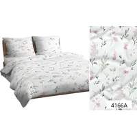 Kokvilnas gultasveļa 160X200 balti rozā ziedi 4166 A kokvilna Maks 2302321