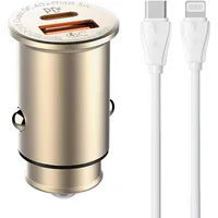 Ldnio C506Q Usb, Usb-C Car charger  - Lightning Cable Type C To Ligh