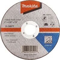 Makita-Akcesoria korunda disks metāla griešanai 125/22,23/2,5 mm Makita D-18677 plakans