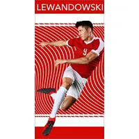 Mikrošķiedras dvielis 70X140 Lewandowski Robert futbolists futbola faniem sarkans balts 2483 1520688