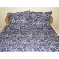 Mizas gultas veļa 160X200 raksts 163 Tumši zilas un baltas salvetes ar pogām 100 bieza kokvilna 1391073