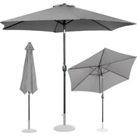 Uniprodo Dārza lietussargs apaļš, liels noliecams ar kloķa diametru. 300Cm tumši pelēka 10250549
