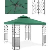 Uniprodo Dārza paviljona lapene ar ornamentu salokāms 3 x 2,6 m zaļš 10250039