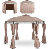 Uniprodo Dārza paviljona telts saliekamā lapene apaļa ar sienām diam. 3,5 metri bēšs 10250440