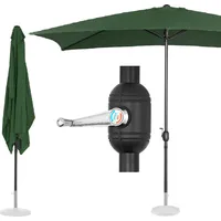Uniprodo Taisnstūrveida dārza lietussargs ar kloķi 200 x 300 cm zaļš 10250571