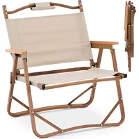 Uniprodo Tūristu kempinga krēsls dārzam, saliekams līdz 120 kg - haki 10250646