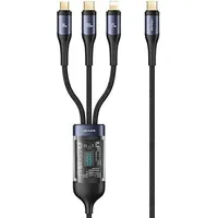 Usams Kabel pleciony U83 3W1 100W 1,2M Digital Display Pd Fast Charge Lightning microUSB Usb-C Sj600Usb01 Us-Sj600