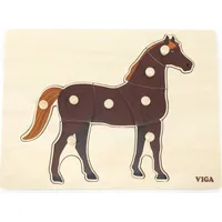 Viga Koka Montessori Puzles Zirgs ar Tapām 44607