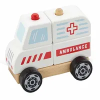 Viga Wooden Blocks Ambulance Ātrā palīdzība Transportlīdzeklis Auto 50204