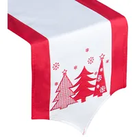 Ziemassvētku galda sliede 33X140 Randy balta sarkana eglīte 1163008