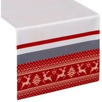 Ziemassvētku skrējējs galdauts 40X140 Noel balts sarkans Saint 23 431352