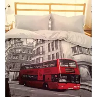 3D mikrosatīna gultas veļa 160X200 27 Bus Red London 0019 BedYou 1949513