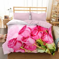 3D mikrosatīna gultas veļa 160X200 35 Rozā rožu pušķis 0016 BedYou 1949521