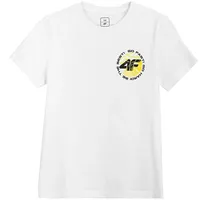 4F T-Shirt Junior Hjl21-Jtsm008A White Hjl21Jtsm008Abiały