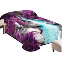 Akrila segas gultas pārklājs 155X220 3D Fluff 30 Lilac Eden lavandas ūdens upes ziedi 1640268