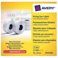 Avery Zweckform Plp1626 self-adhesive label Price tag Permanent White 12000 pcs